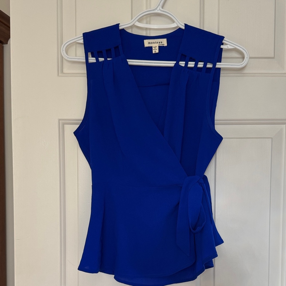 Cobalt Blue Peplum Top